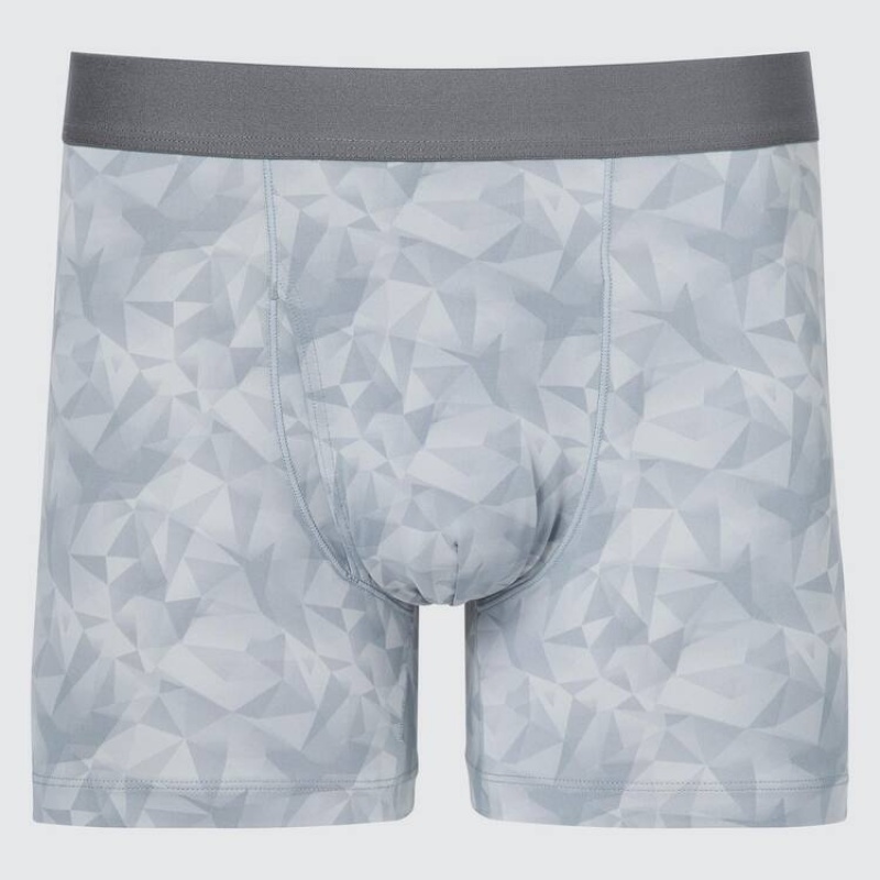 Ropa Interior Uniqlo Airism Geometric Boxers Hombre Gris | 0638ITFZB