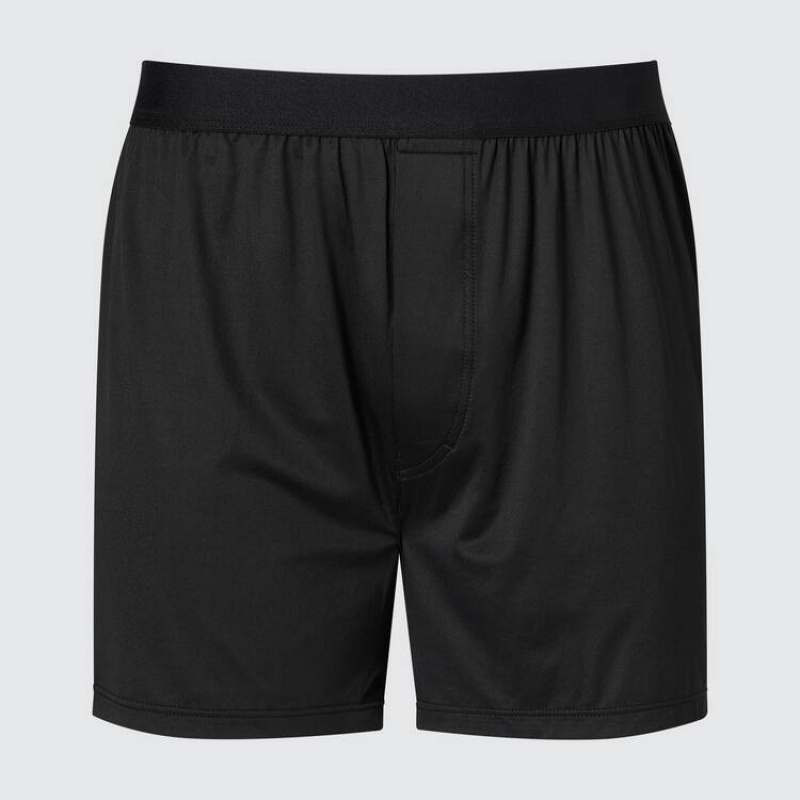 Ropa Interior Uniqlo Airism Loose Fit Boxers Hombre Negras | 4963FIHOA