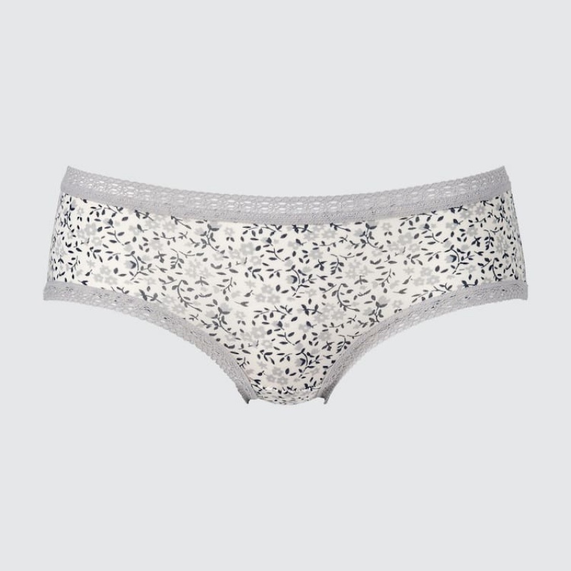 Ropa Interior Uniqlo Floral Hiphugger Mujer Gris | 6209KTPZV