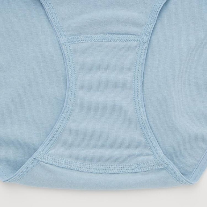 Ropa Interior Uniqlo Mid Rise Mujer Azules | 6039KDQOG