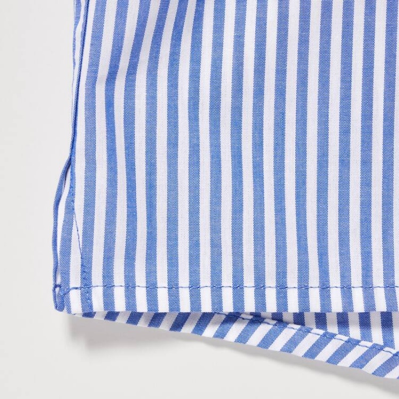 Ropa Interior Uniqlo Woven A Rayas Boxer Hombre Azules | 8179KWNGZ