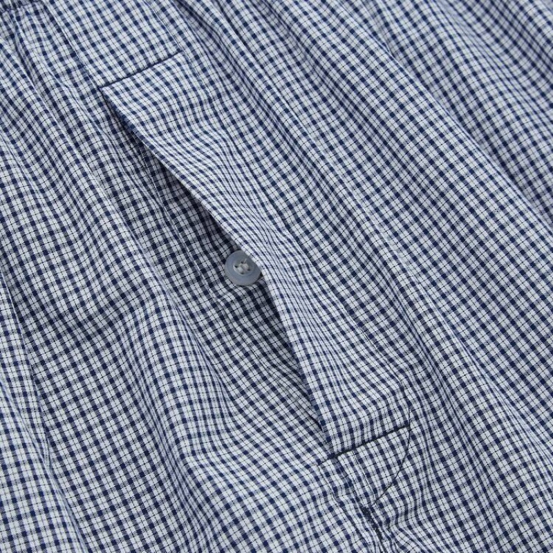 Ropa Interior Uniqlo Woven Checked Boxer Hombre Azul Marino | 6493PKLCY