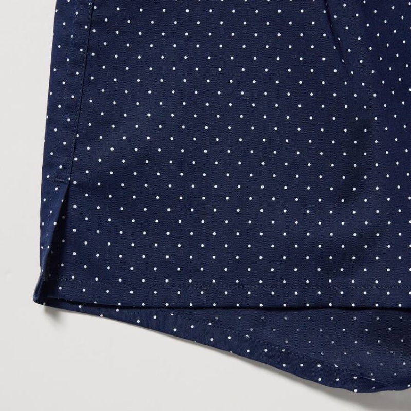 Ropa Interior Uniqlo Woven Dotted Boxer Hombre Azul Marino | 3605WMTAR