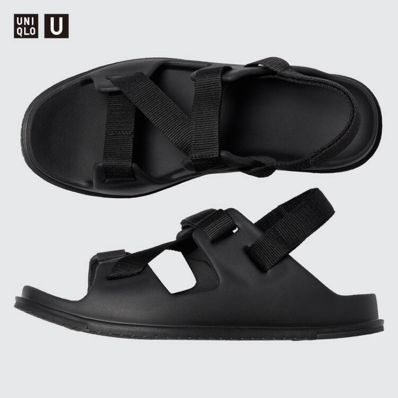 Sandalias Uniqlo U Mujer Negras | 8312AVSEZ