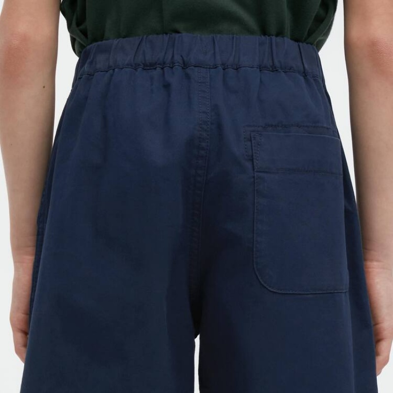 Short Uniqlo Algodon Twill Easy Niños Azul Marino | 6123ODLNP