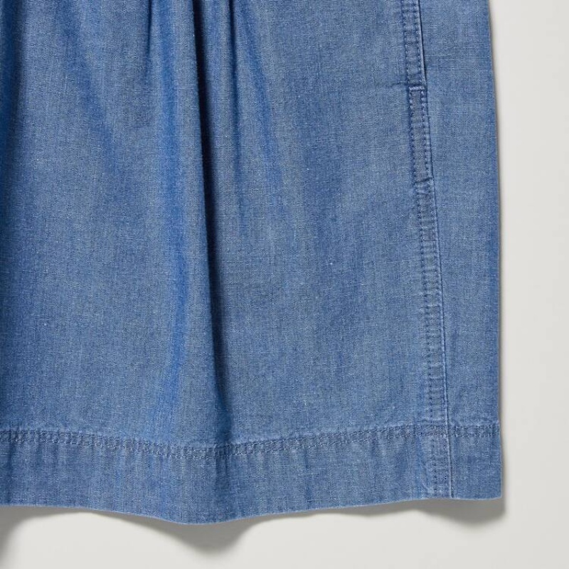 Short Uniqlo Chambray Niños Azules | 2916XRHOW