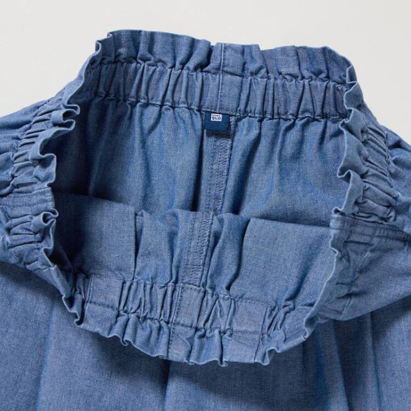 Short Uniqlo Chambray Niños Azules | 2916XRHOW