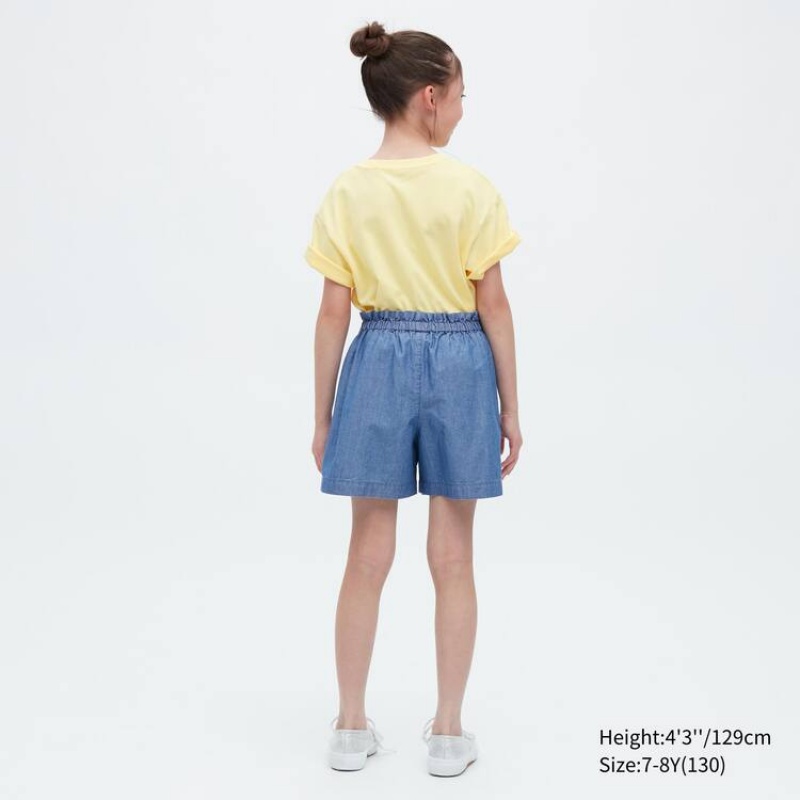 Short Uniqlo Chambray Niños Azules | 2916XRHOW