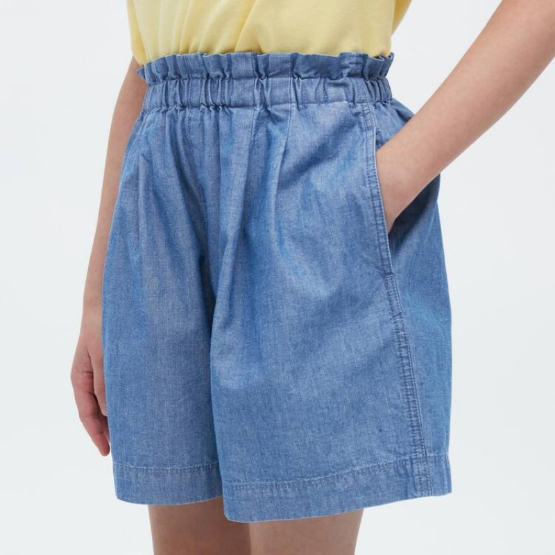 Short Uniqlo Chambray Niños Azules | 2916XRHOW