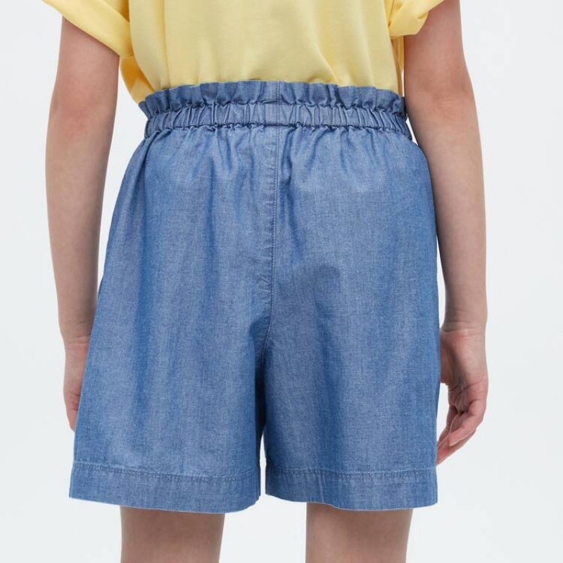 Short Uniqlo Chambray Niños Azules | 2916XRHOW