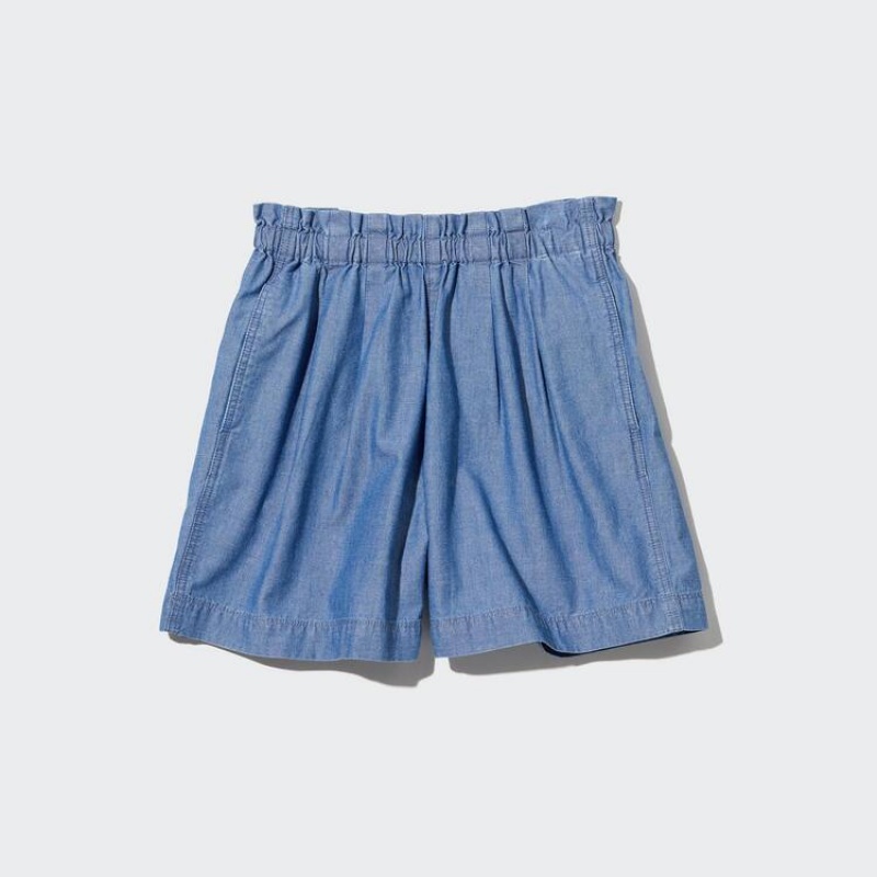 Short Uniqlo Chambray Niños Azules | 2916XRHOW