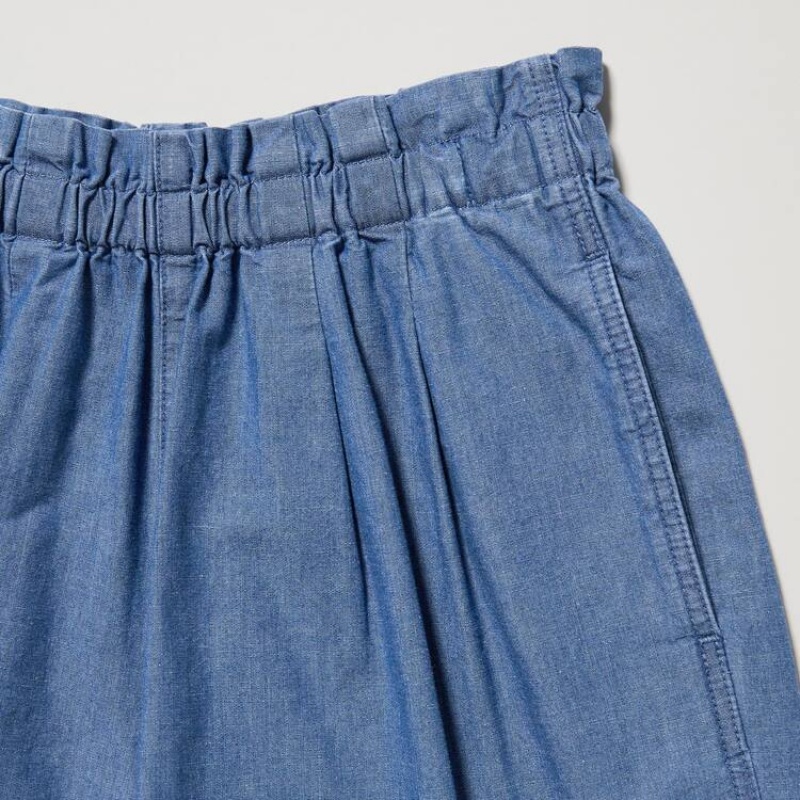 Short Uniqlo Chambray Niños Azules | 2916XRHOW