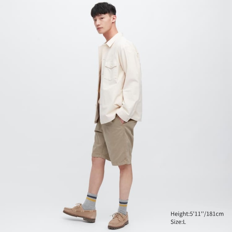 Short Uniqlo Chino Hombre Kaki | 0763VKGYC