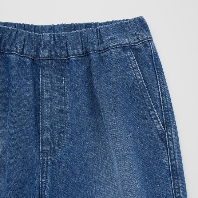 Short Uniqlo Denim Easy Niños Azules | 0692WSIKE