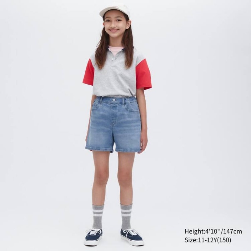 Short Uniqlo Denim Niños Azules | 6397URQGT