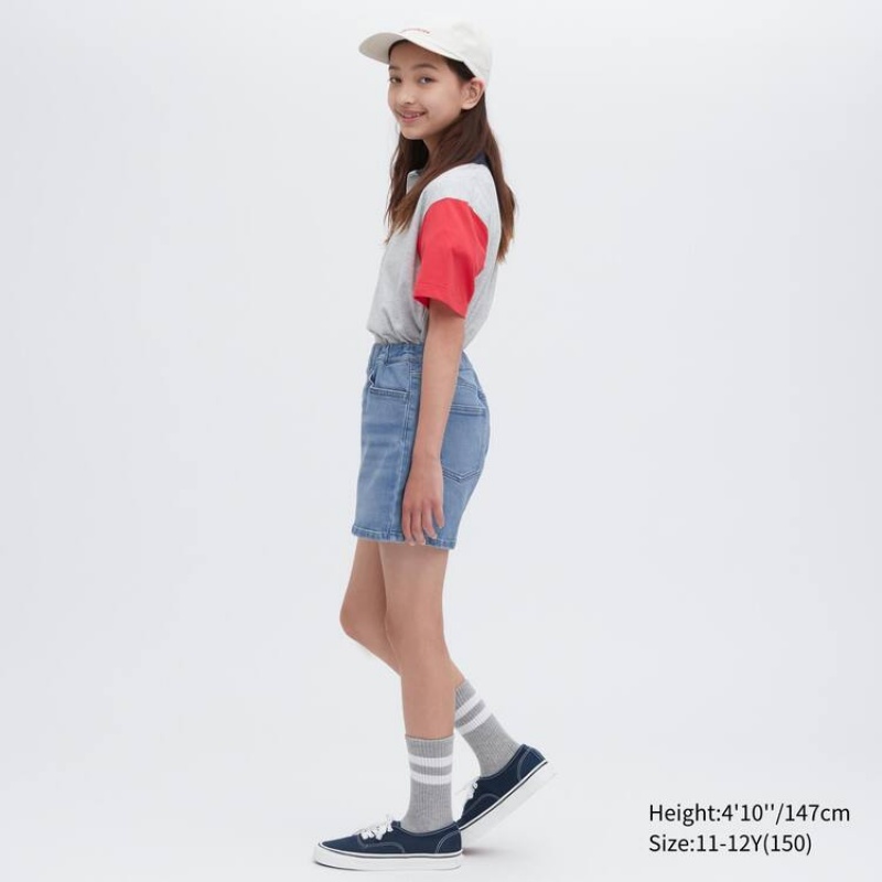 Short Uniqlo Denim Niños Azules | 6397URQGT