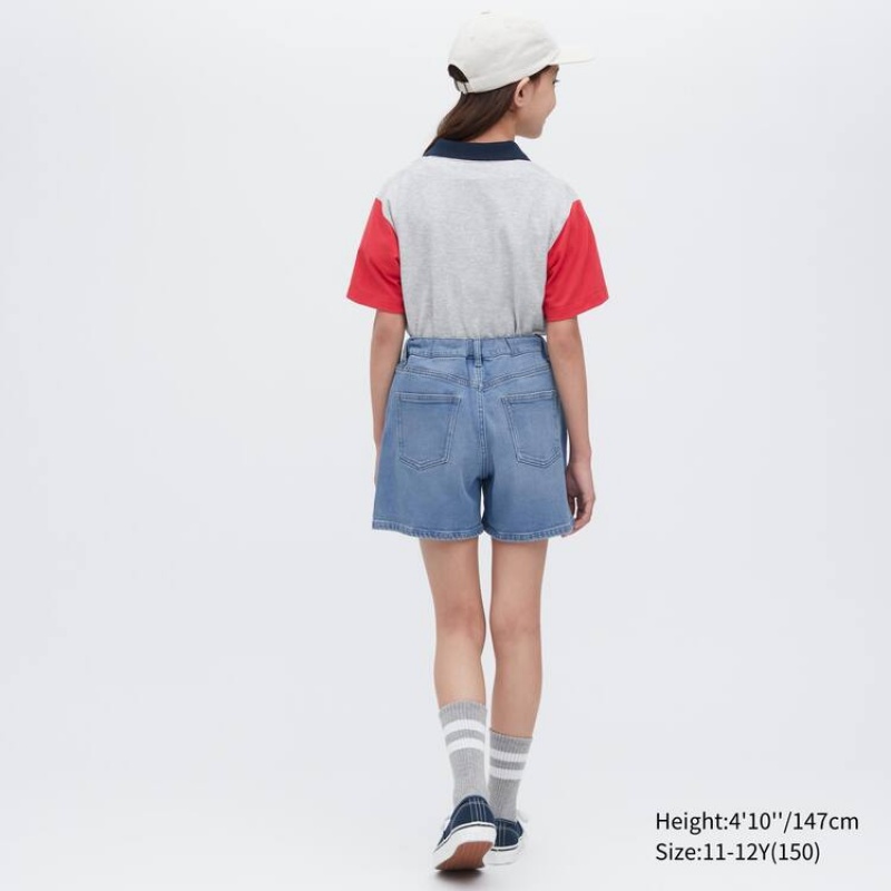 Short Uniqlo Denim Niños Azules | 6397URQGT