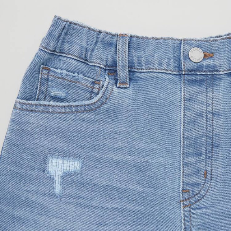 Short Uniqlo Distressed Denim Niños Azules | 3208JAMDX