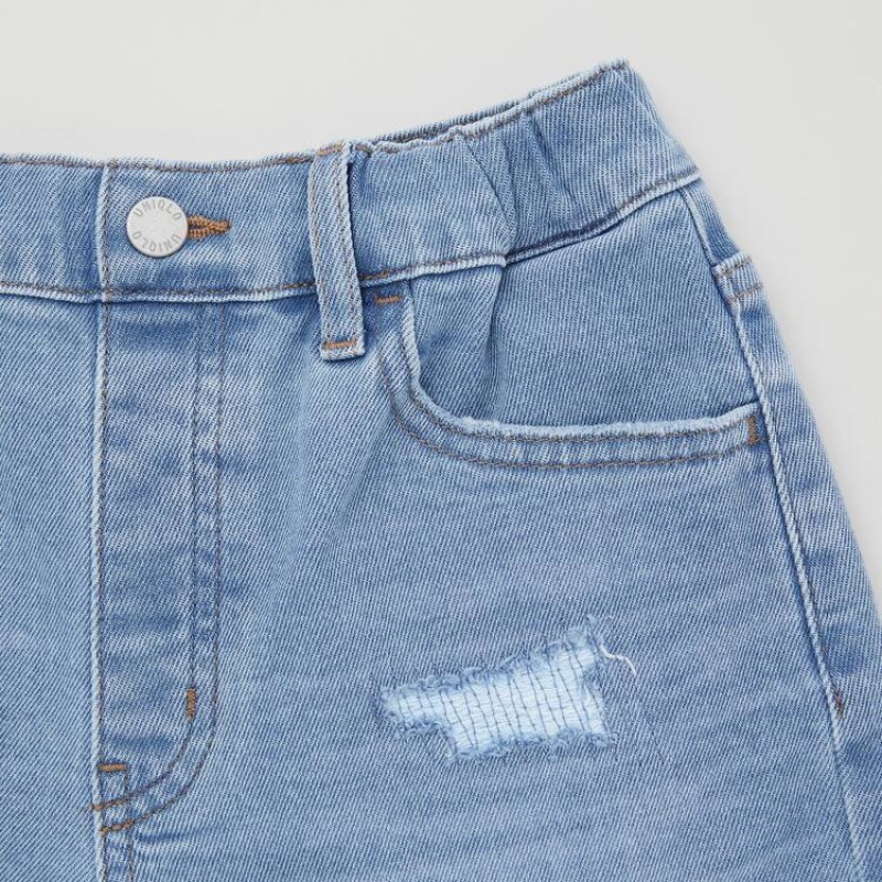 Short Uniqlo Distressed Denim Niños Azules | 3208JAMDX