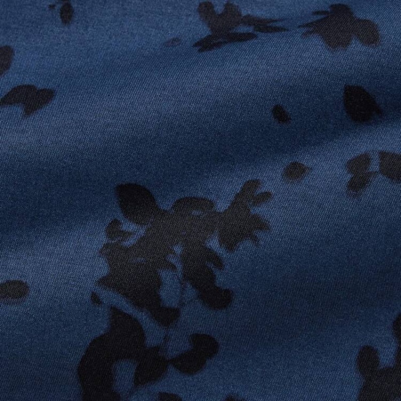 Short Uniqlo Dry Stretch Leaf Print Easy Hombre Azules | 4580MHBSY