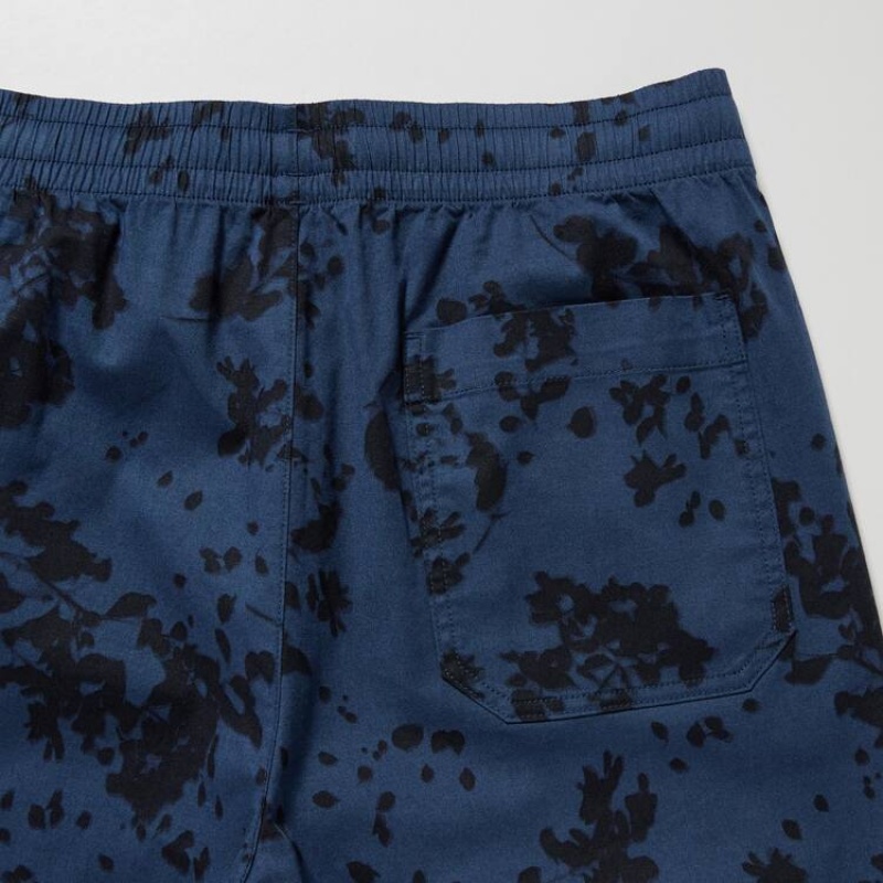 Short Uniqlo Dry Stretch Leaf Print Easy Hombre Azules | 4580MHBSY