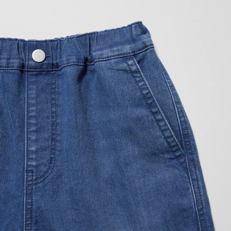 Short Uniqlo Easy Denim Niños Azules | 1784DIUTW