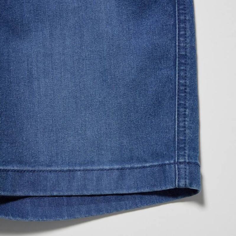 Short Uniqlo Easy Denim Niños Azules | 1784DIUTW