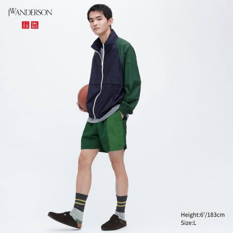 Short Uniqlo Jw Anderson Colour Block Active Utility Hombre Verde | 4307RGSMH