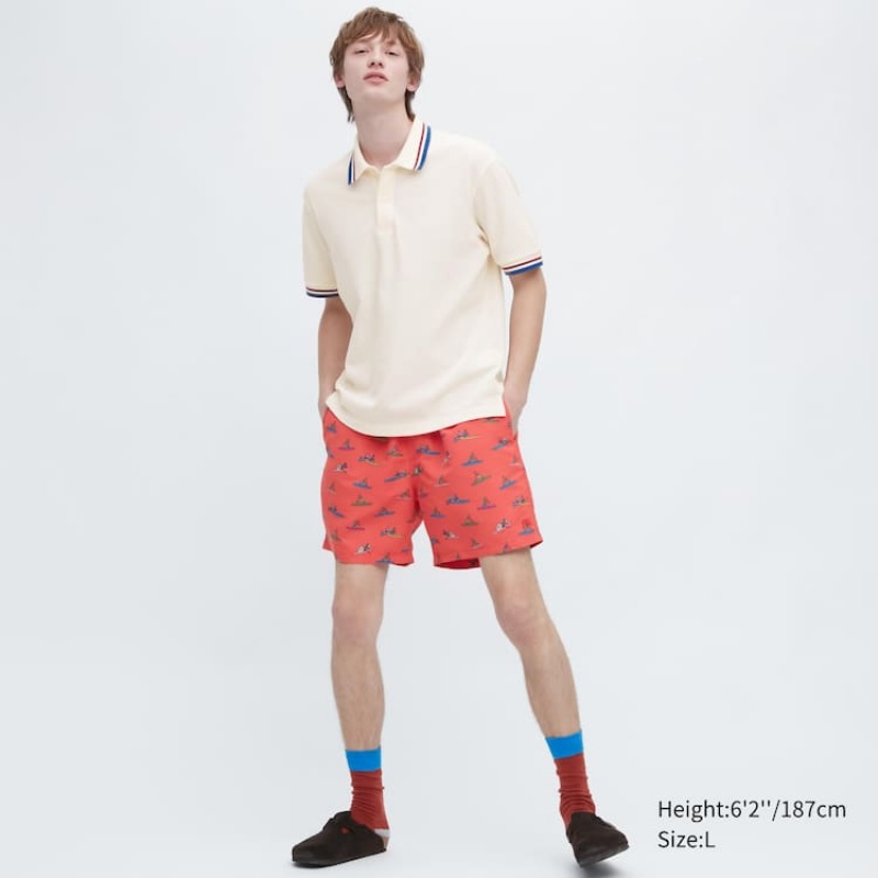 Short Uniqlo Jw Anderson Rowing Print Active Utility Hombre Rojas | 6937BXMAT