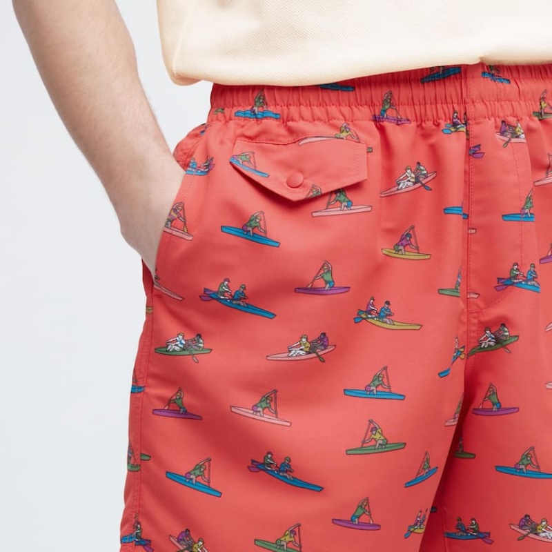 Short Uniqlo Jw Anderson Rowing Print Active Utility Hombre Rojas | 6937BXMAT