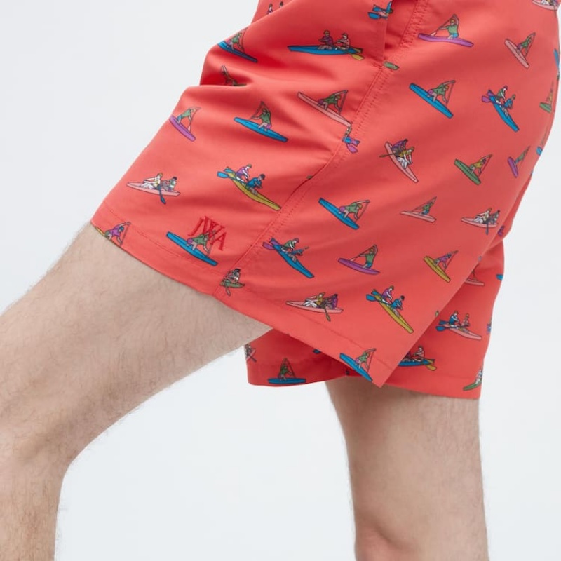 Short Uniqlo Jw Anderson Rowing Print Active Utility Hombre Rojas | 6937BXMAT