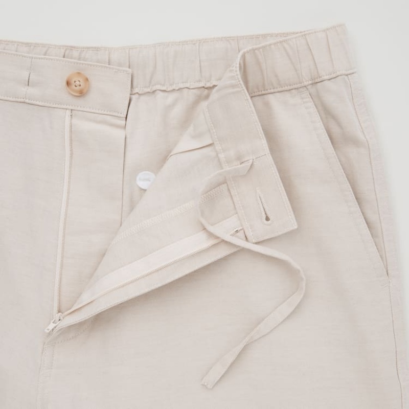 Short Uniqlo Linen Blend Hombre Beige | 2108LIPVK