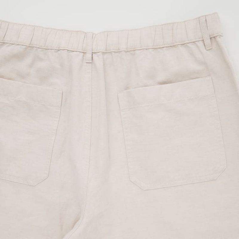 Short Uniqlo Linen Blend Hombre Beige | 2108LIPVK