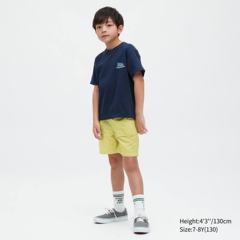 Short Uniqlo Nylon Easy Niños Amarillo | 9031CLGQV