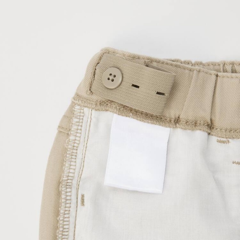 Short Uniqlo Twill Stretch Easy Niños Beige | 6927JRVHI