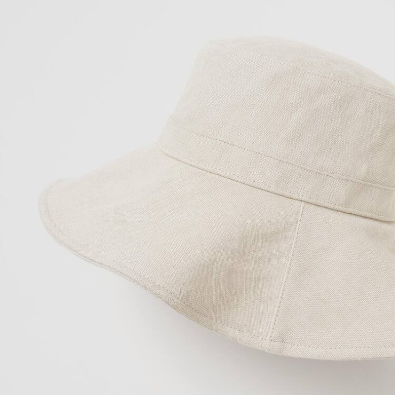 Sombreros Uniqlo Anchos Brim Mujer Beige | 9403KWMZX