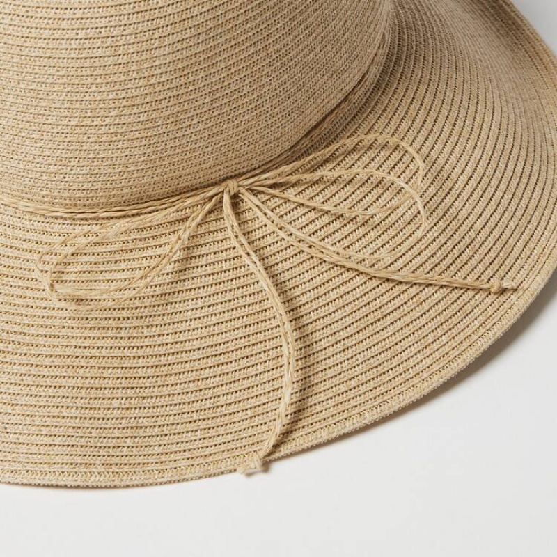 Sombreros Uniqlo Braided Mujer Beige | 2804XWHLJ