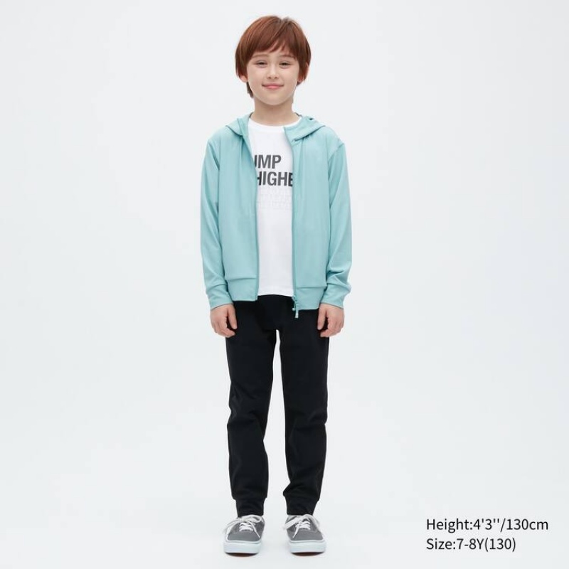 Sudadera con Capucha Uniqlo Airism Mesh Uv Protection Niños Verde | 0546ZCWPD