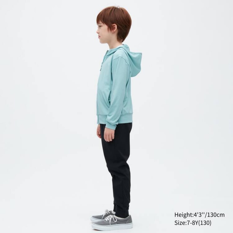 Sudadera con Capucha Uniqlo Airism Mesh Uv Protection Niños Verde | 0546ZCWPD