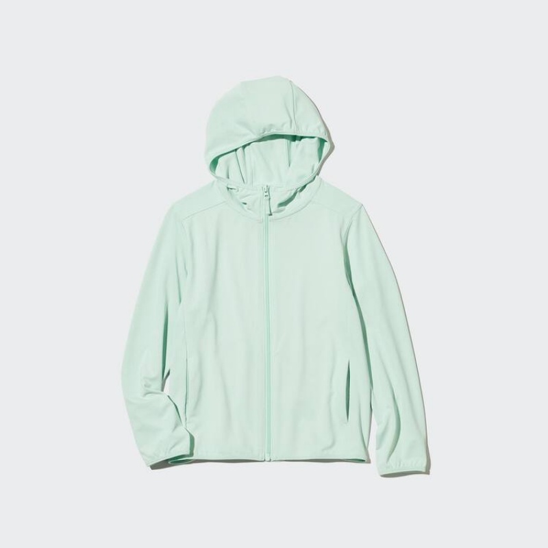 Sudadera con Capucha Uniqlo Airism Uv Protection Mesh Niños Verde | 3278DXOVM