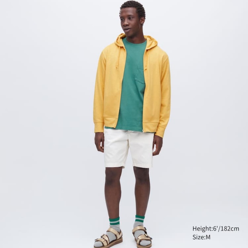 Sudadera con Capucha Uniqlo Airism Uv Protection Zipped Hombre Amarillo | 3215XWPRF