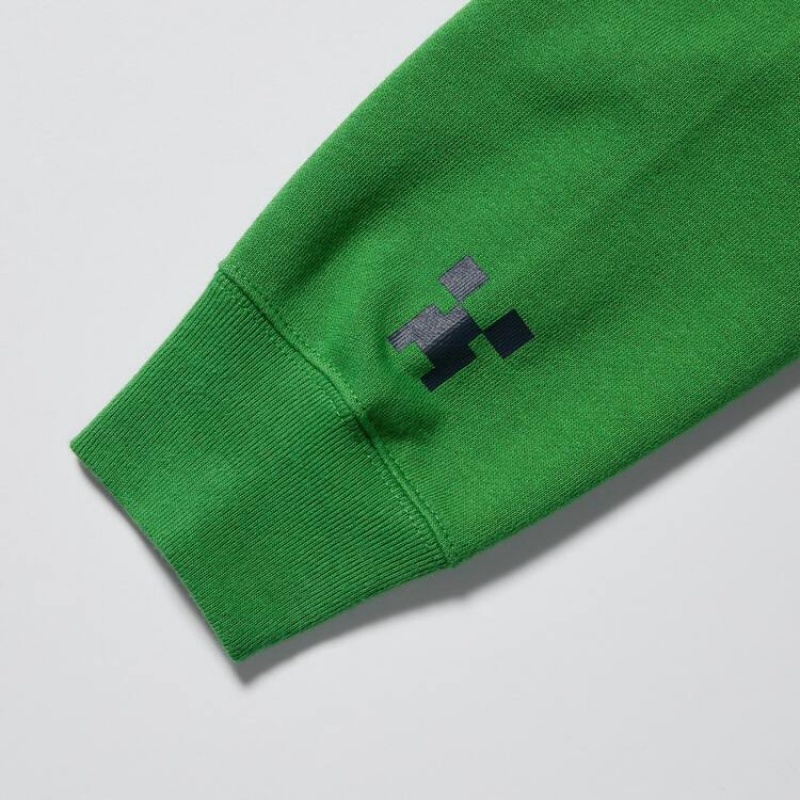 Sudadera con Capucha Uniqlo Minecraft Ut Estampadas Sweat Niños Verde | 1086RZYHV