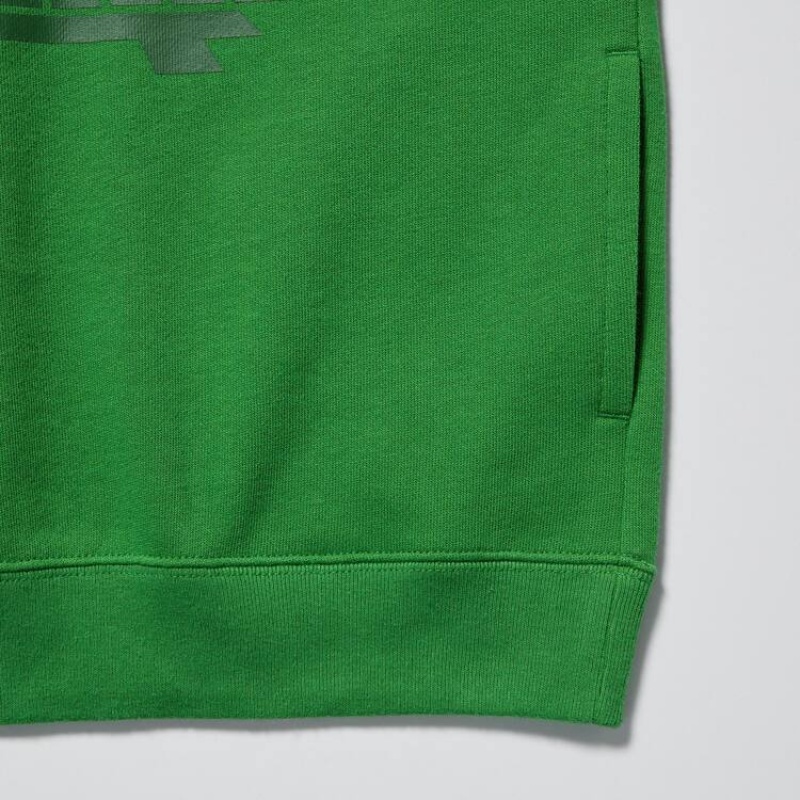 Sudadera con Capucha Uniqlo Minecraft Ut Estampadas Sweat Niños Verde | 1086RZYHV