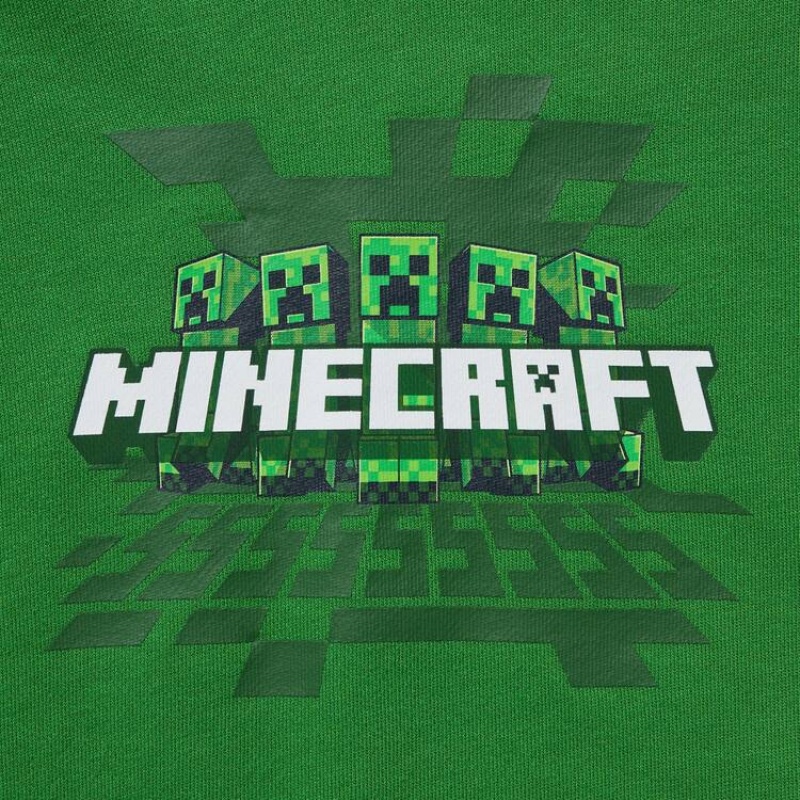 Sudadera con Capucha Uniqlo Minecraft Ut Estampadas Sweat Niños Verde | 1086RZYHV