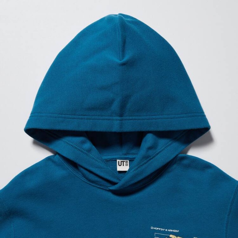 Sudadera con Capucha Uniqlo Minecraft Ut Estampadas Sweat Niños Azules | 8273XCZTS