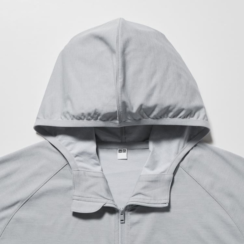 Sudaderas Uniqlo Dry-ex Uv Protection Zipped Hombre Gris Claro | 7586HNYEW