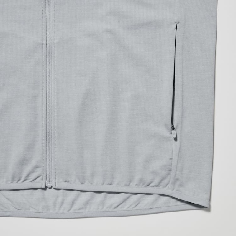 Sudaderas Uniqlo Dry-ex Uv Protection Zipped Hombre Gris Claro | 7586HNYEW