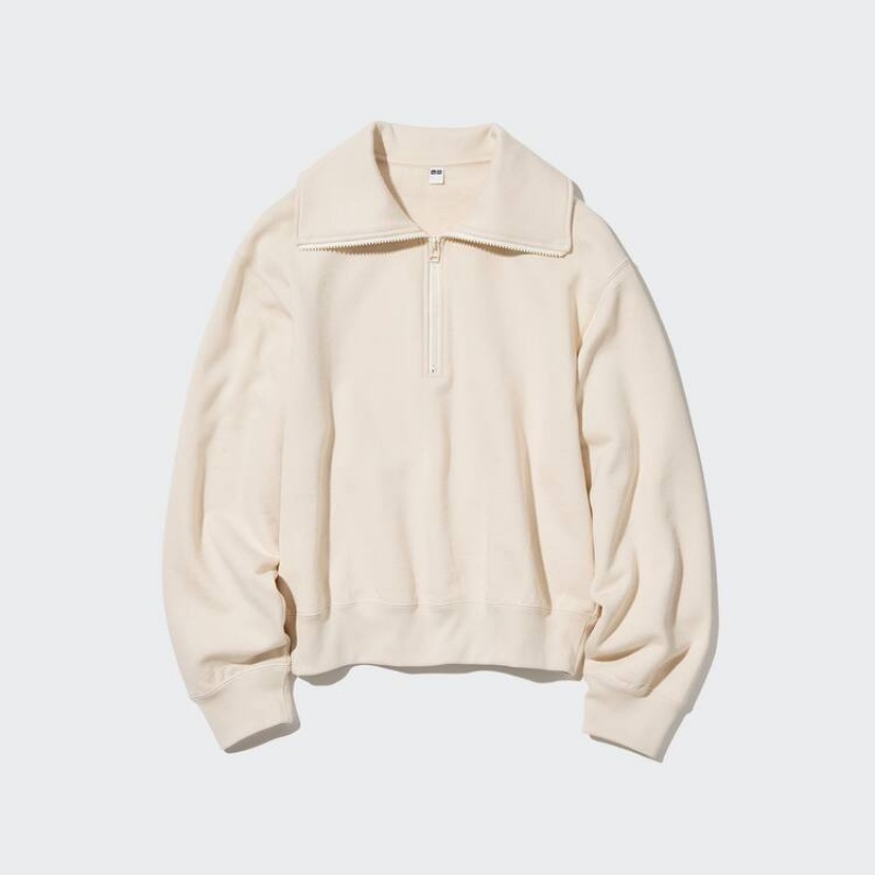 Sudaderas Uniqlo Half-zipped Mujer Blancas | 4275UVMJZ