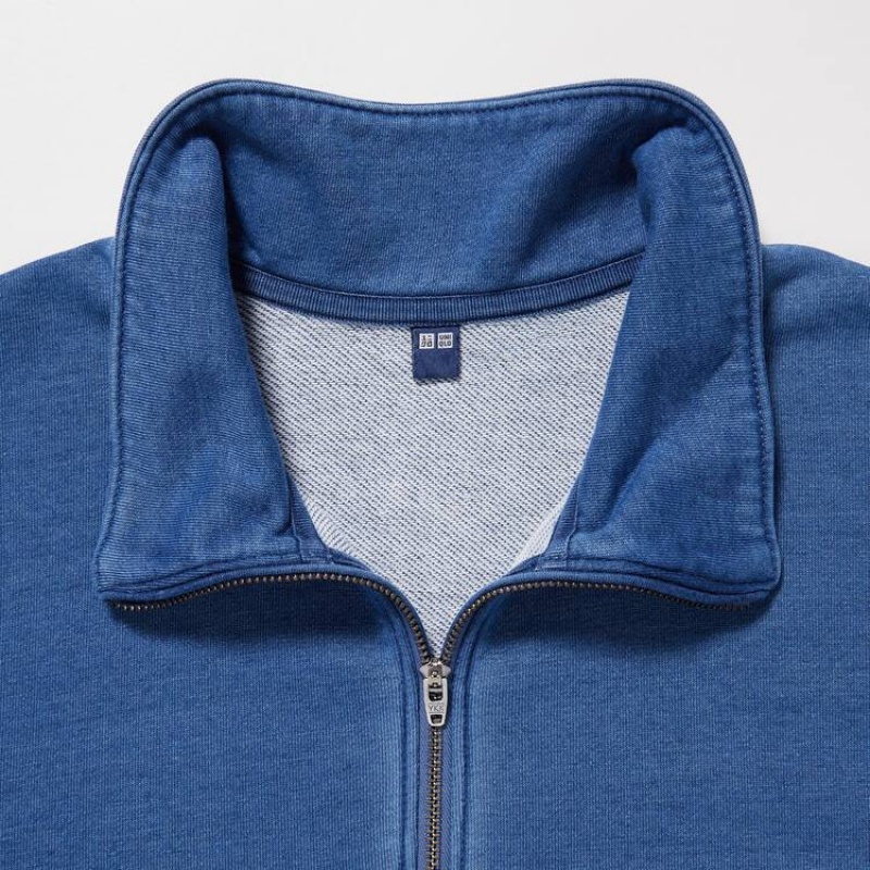 Sudaderas Uniqlo Indigo Sweat Half-zipped Pullover Hombre Azules | 3290XRLBV