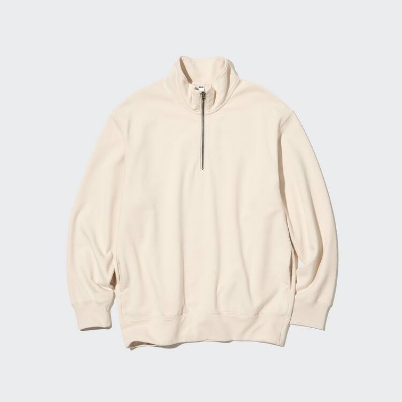 Sudaderas Uniqlo Sweat Half-zipped Pullover Hombre Beige | 7463DARQU